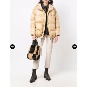 Stand Studio Adeline Beige Puffer Jacket NWT Size 34